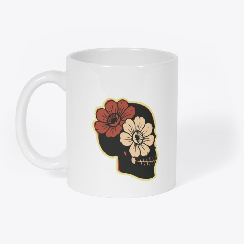 	Floral skull design  life and death 