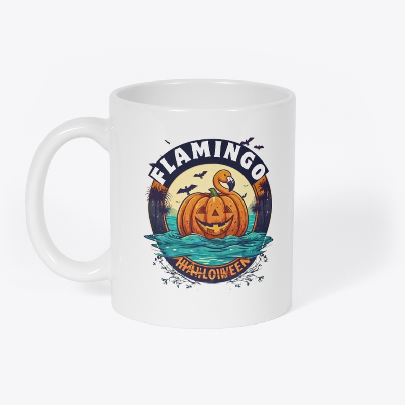 Halloween Flamingo pumpkin design