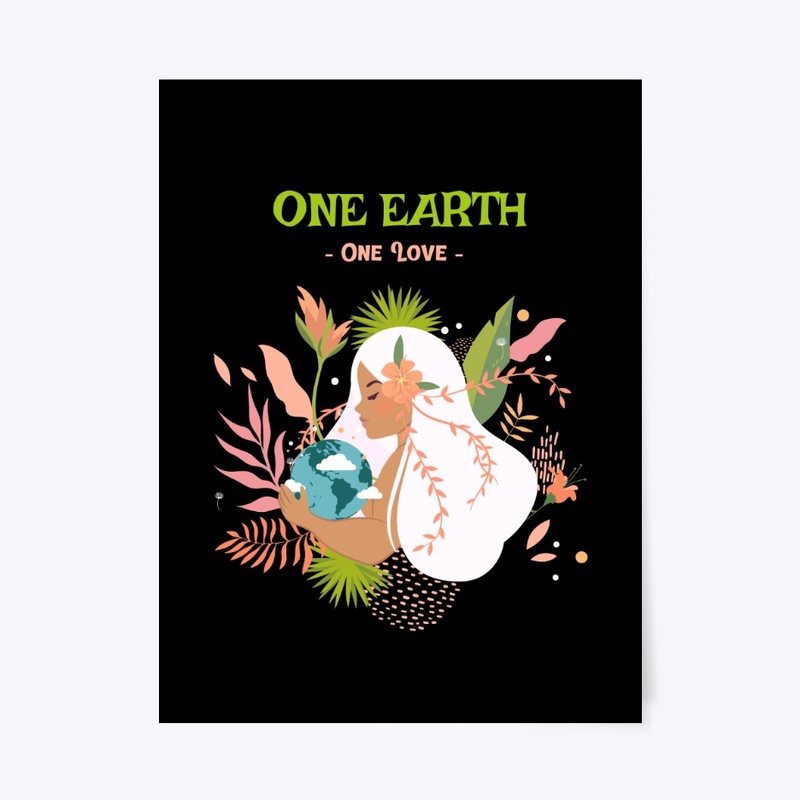 One Earth - One Love - Black and White 