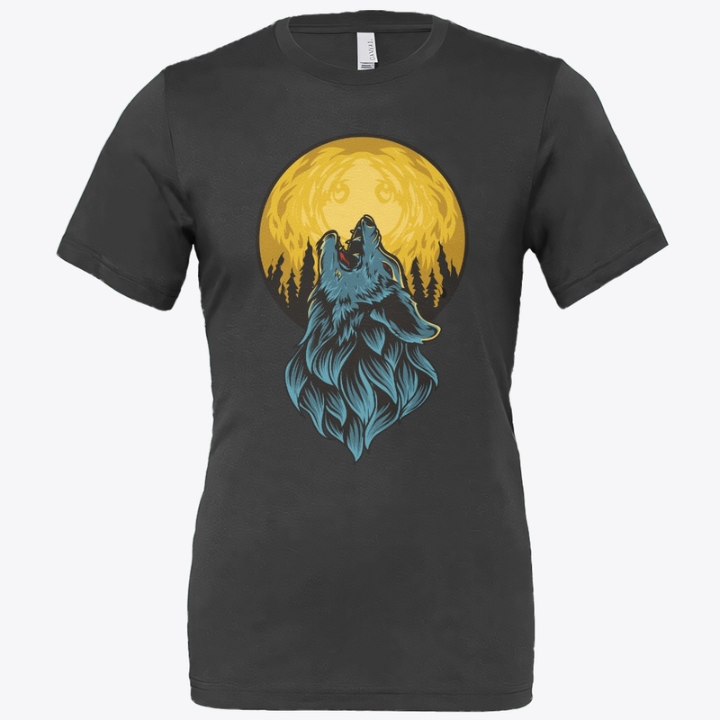 Wolf Roaring On The Moon