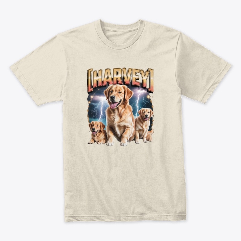 Harvey Golden Retriever Lightning Tee