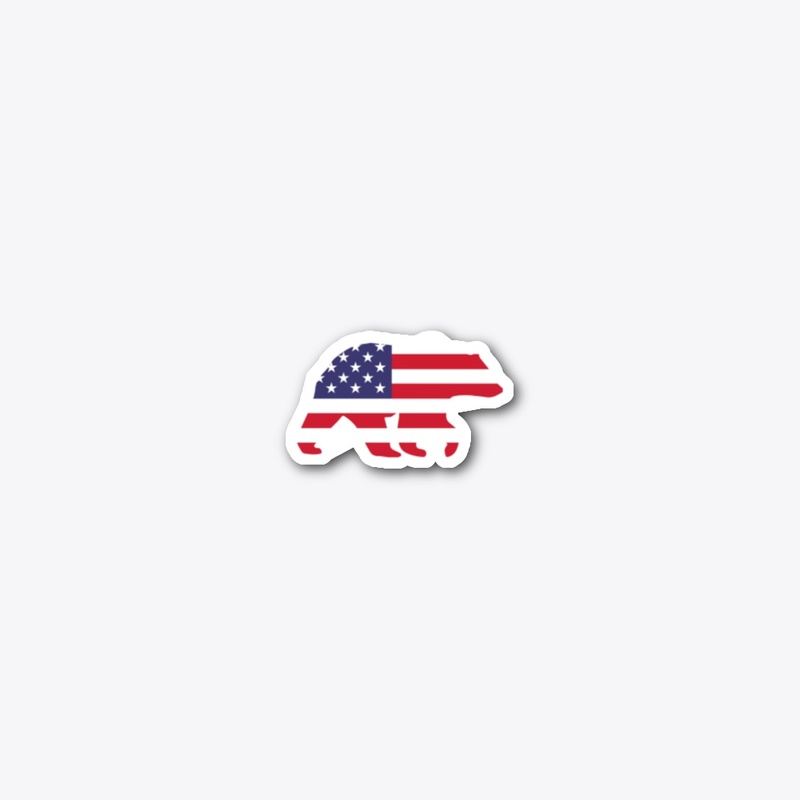 Bear American Flag USA 4th of July