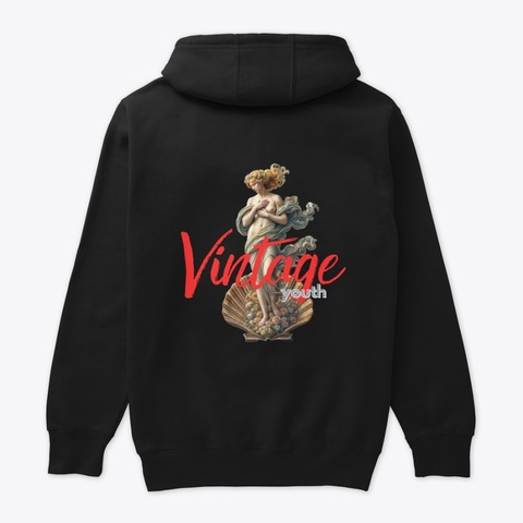 Vintage Youth Venus On Back Black T-Shirt Back