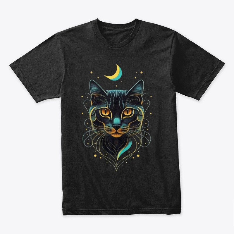 Cat Face with  moonlight lighting