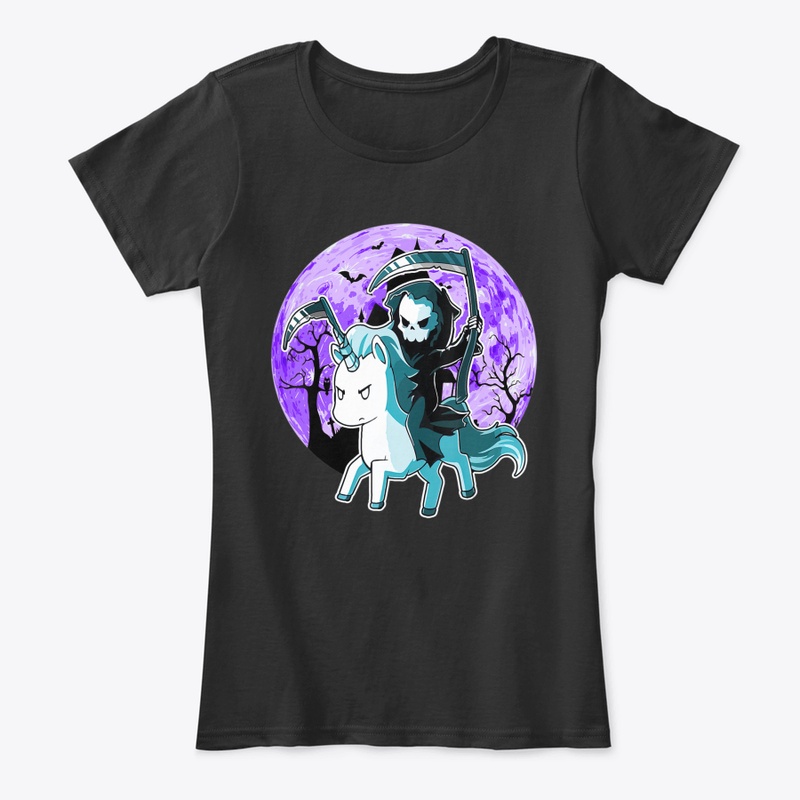 Funny Grim Reaper Riding Unicorn Hallowe