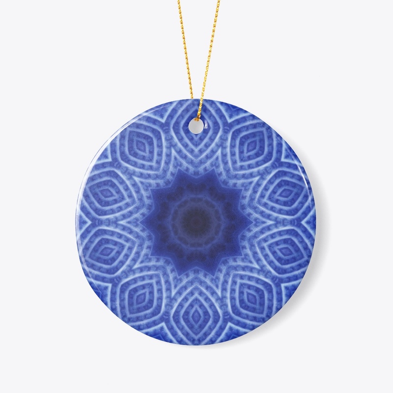 Blue and White Striped Kaleidoscope 