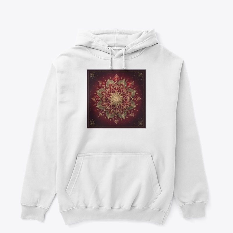 Ornate Red Gold Mandala Sacred Art