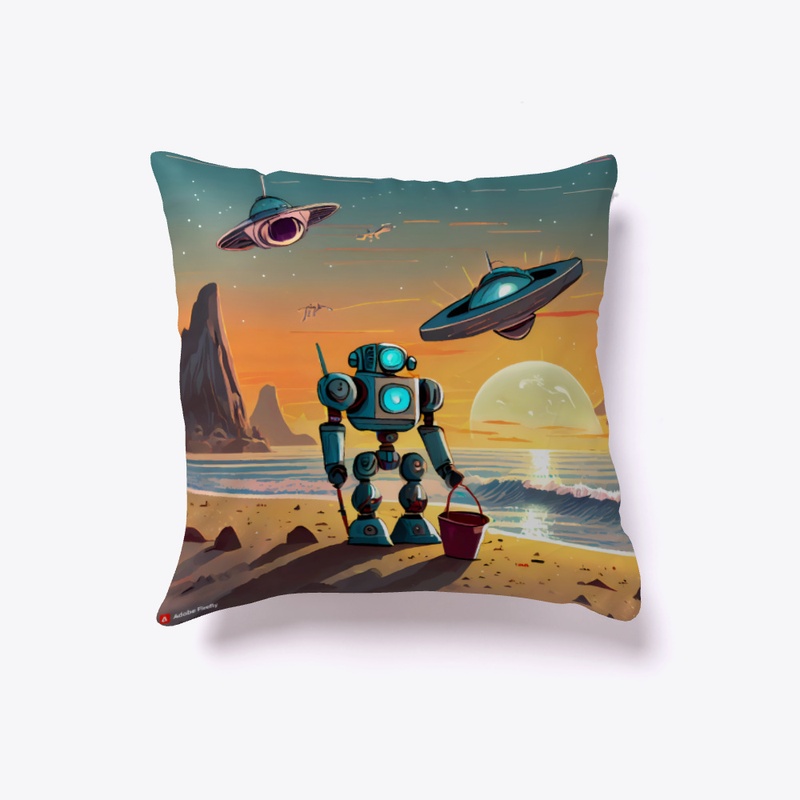 Robot and saucers
