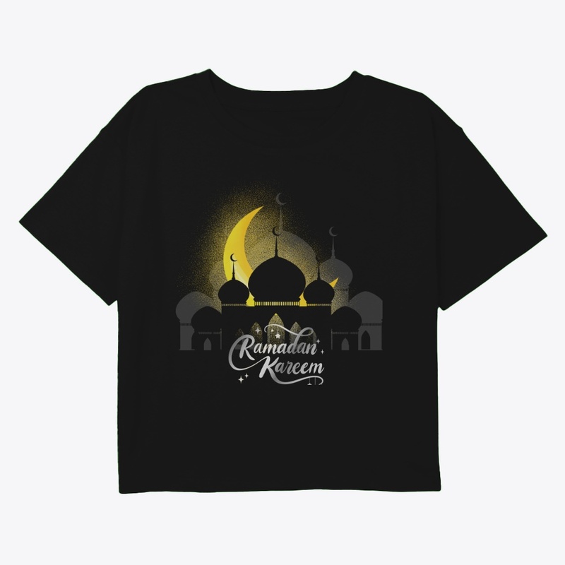 Ramadan Kareem Golden Moon Mosque Art