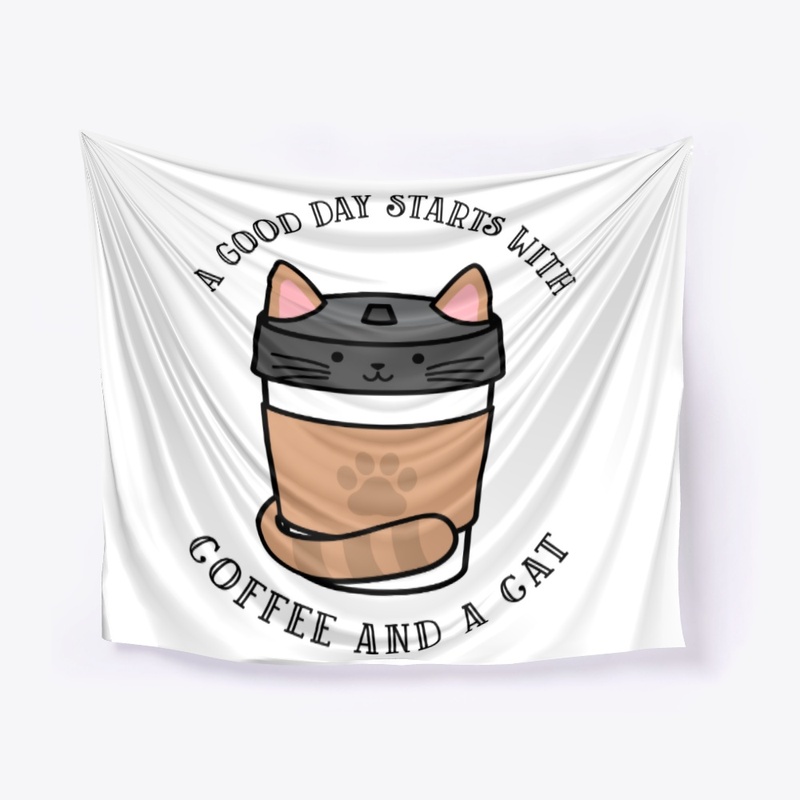 A good day starts with coffee and a cat