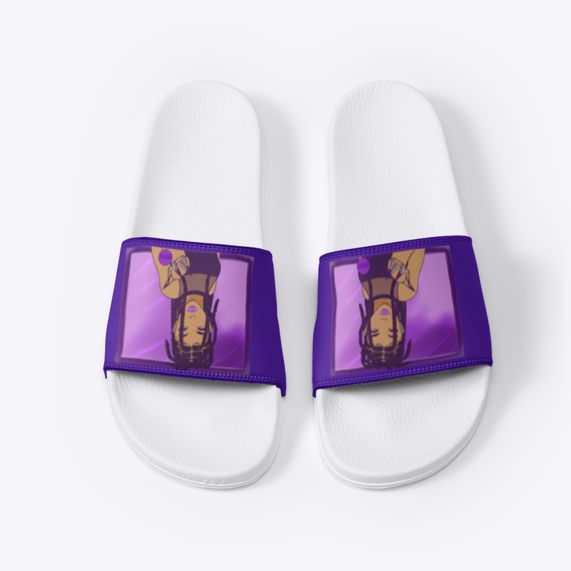 Purple Baddie Slides (White)