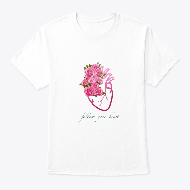 Follow Your Heart Art with Pink Roses