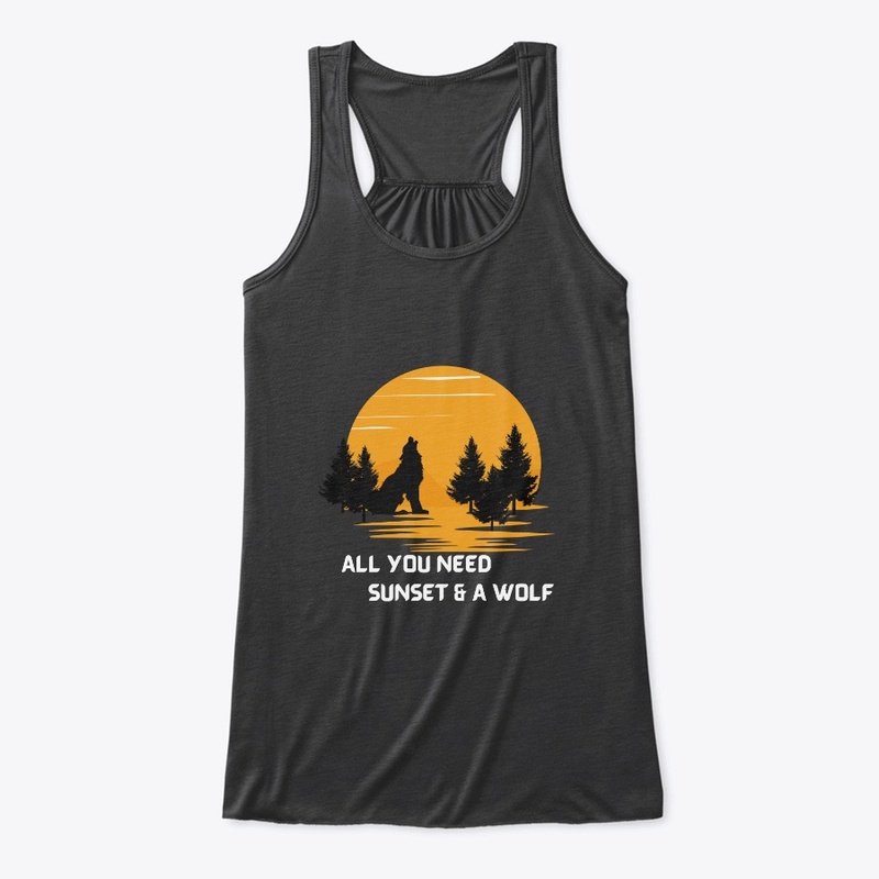 sunset wolf shirt