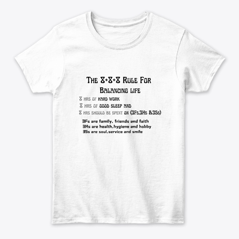 8+8+8 rule life balancing tshirt