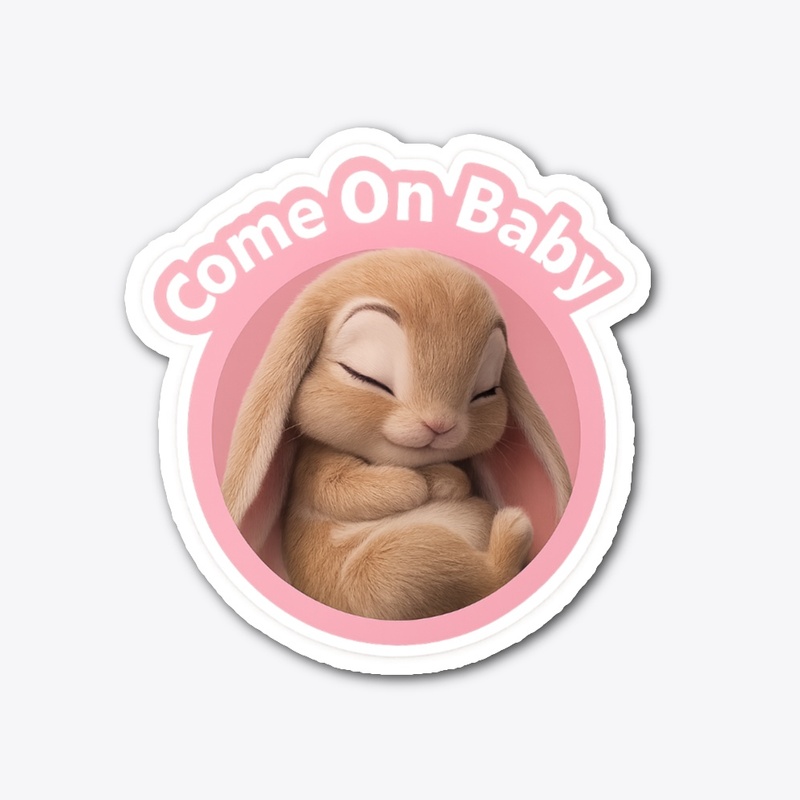 "Come On Baby" Cute Bunny Sticker 🐰✨