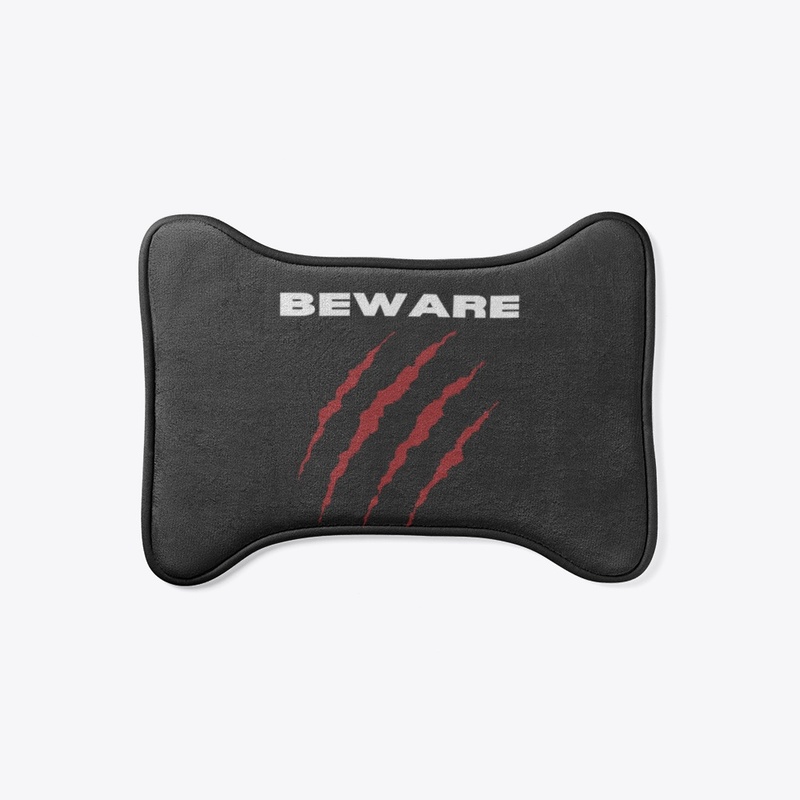 Beware, dog feeding mat