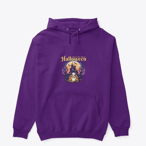 Classic Crew Neck  Halloween T Shirt Purple T-Shirt Front