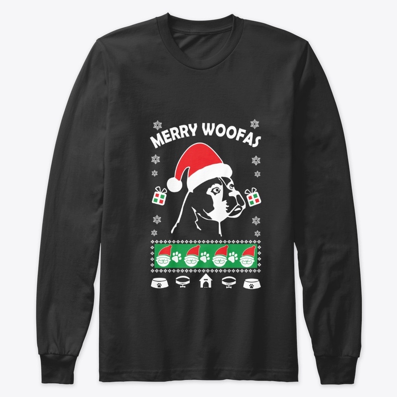 BOXER FUNNY CHRISTMAS SWEATER T-SHIRT 