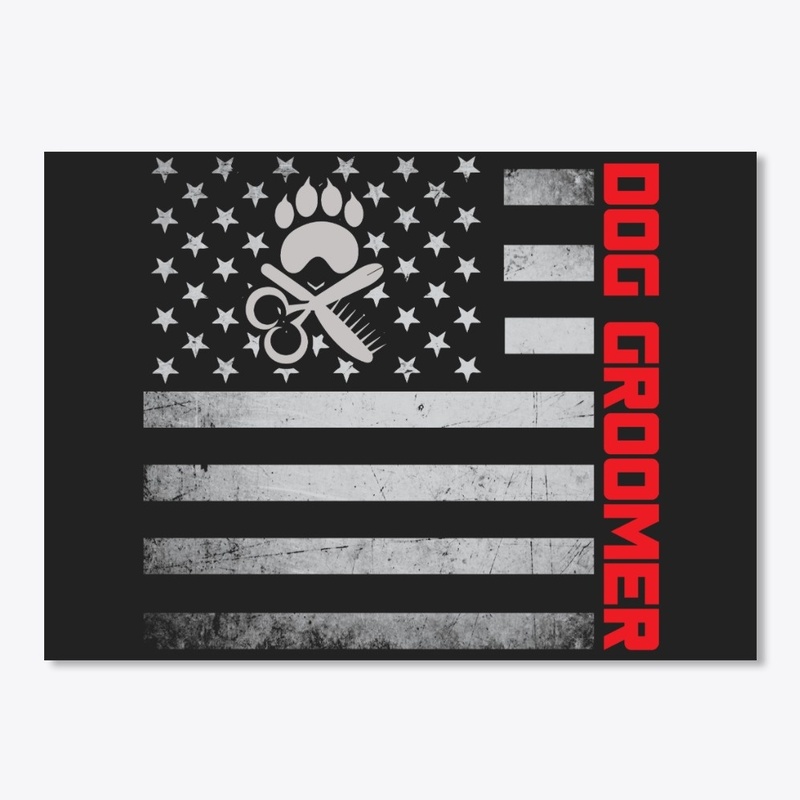 Dog Groomer US Flag Mask