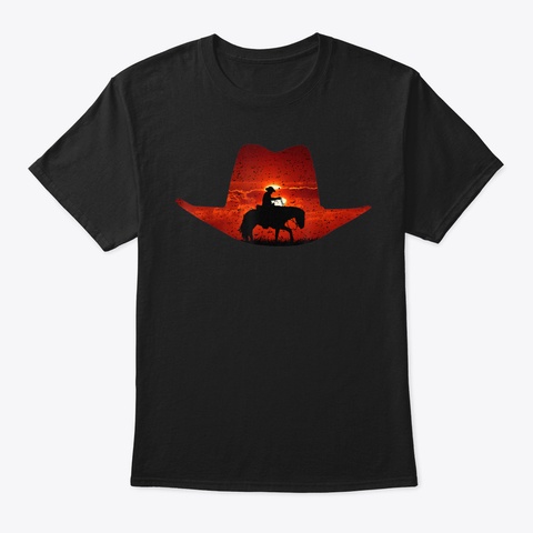 Vintage Cowboy Outlaw Western T Shirt Black áo T-Shirt Front