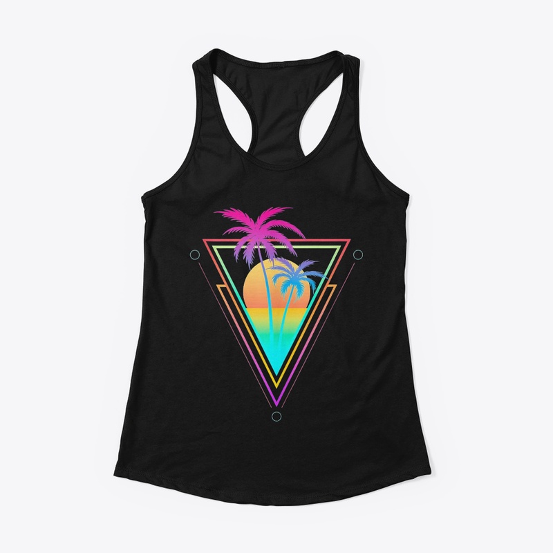 Retro 1980s 1990s Vaporwave Palm Trees