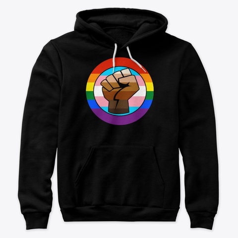 Blm Trans Gay Pride Hoodie Black T-Shirt Front