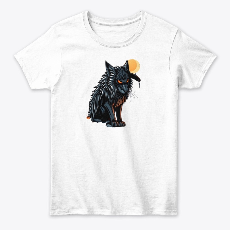 Halloween Cat by the River Forest Night
