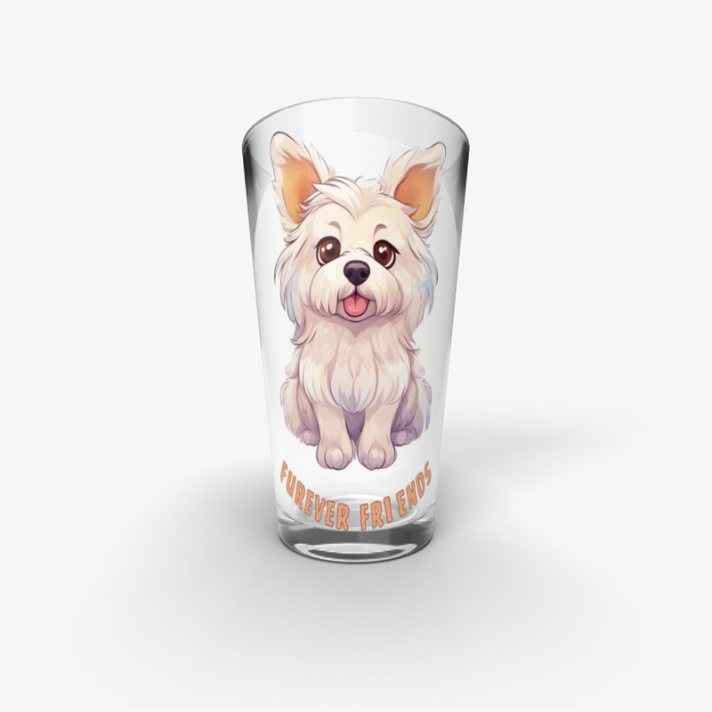 Furry Dog with Brown Eyes and Tongue Out