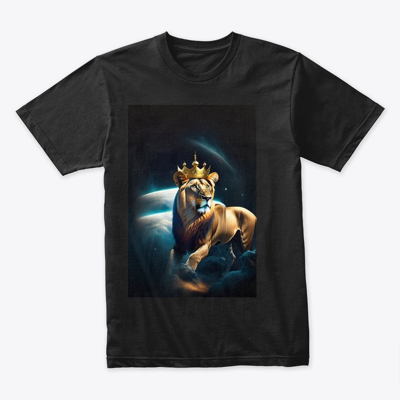 Crowned lion on clouds