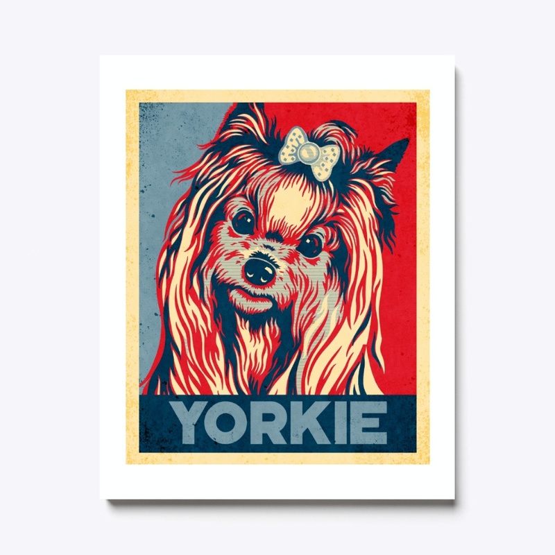 Cool Yorkie Propaganda Poster Style