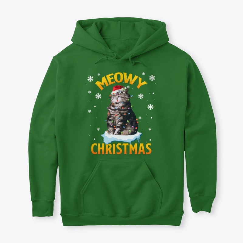 Funny Cat Lover Gift - Meowy Christmas