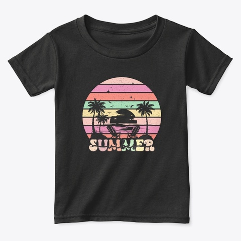 Summer Vibes   Retro Design Black Camiseta Front