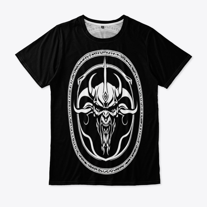 White and black death' mask teshirt 