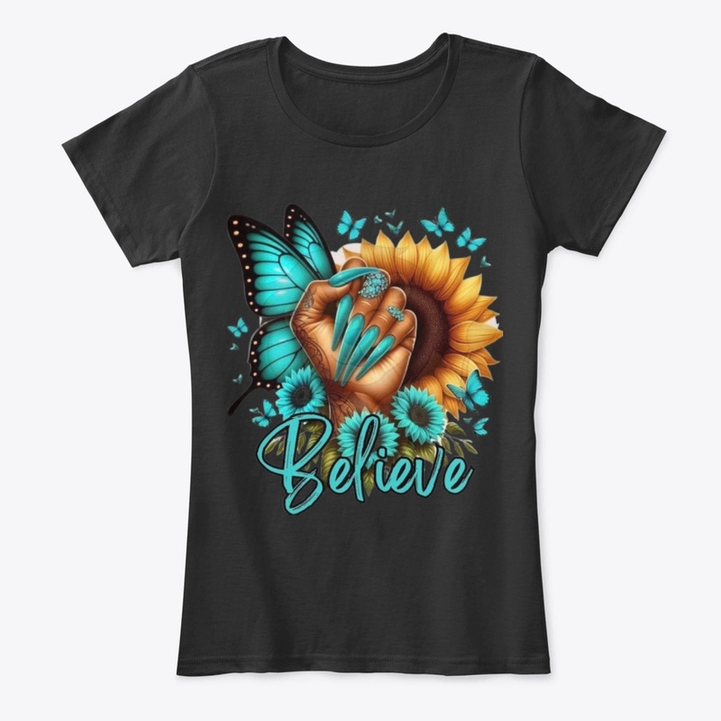 "Believe" Butterfly & Sunflower 