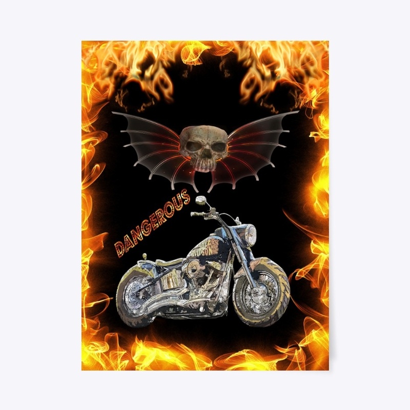 Canvas Print and Poster 18x24 Motorbike.