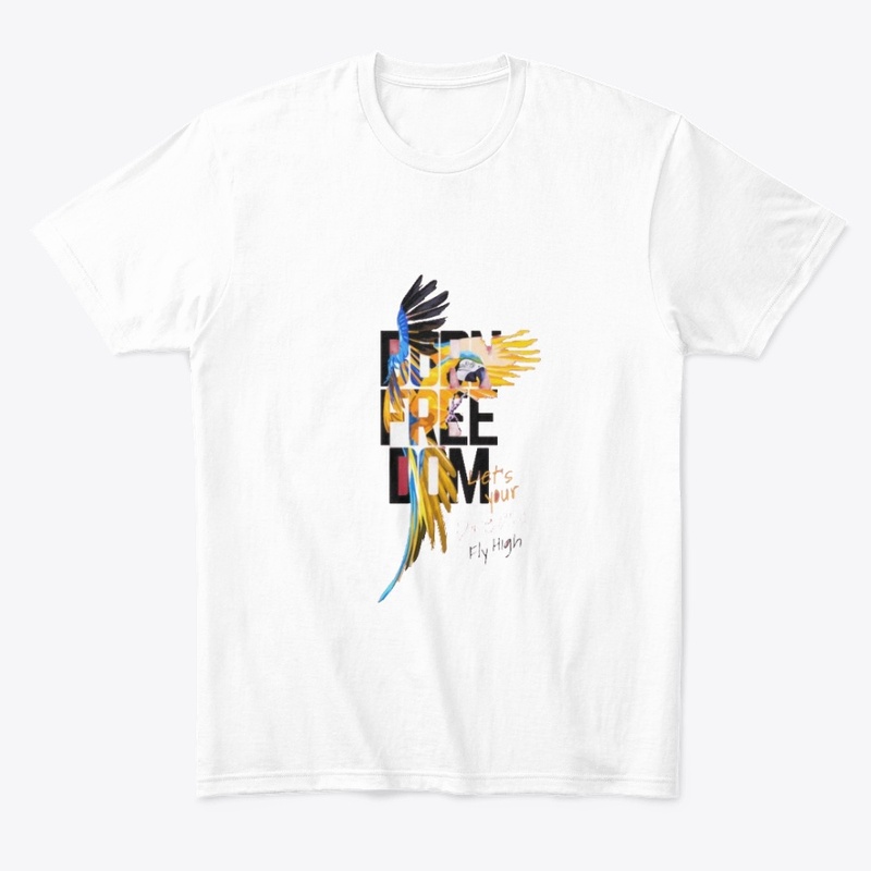 Freedom Typography on Macaw Parrot