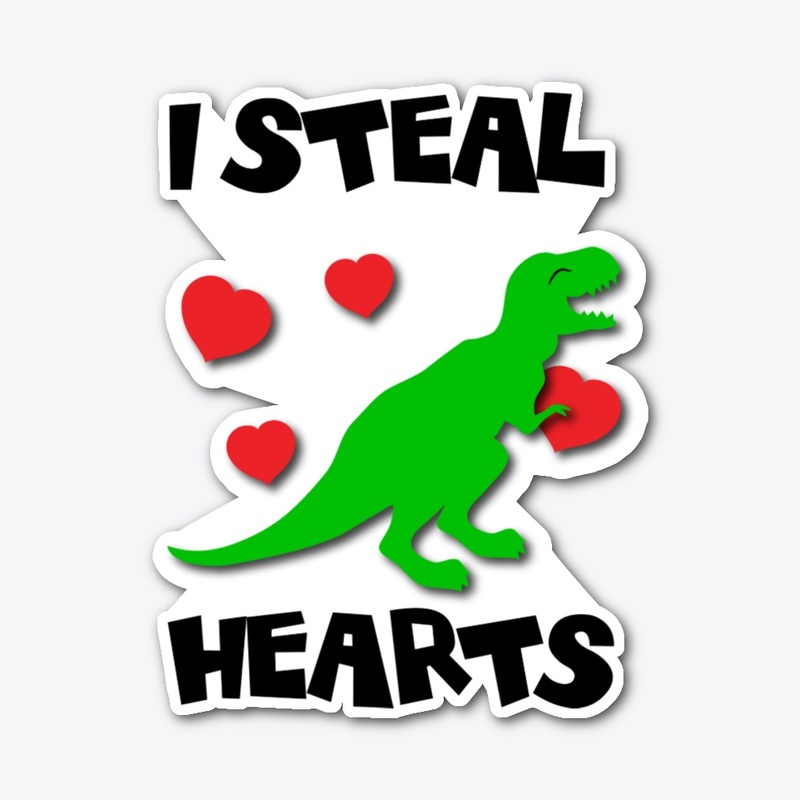 Valentines Day T-Rex I Steal Hearts