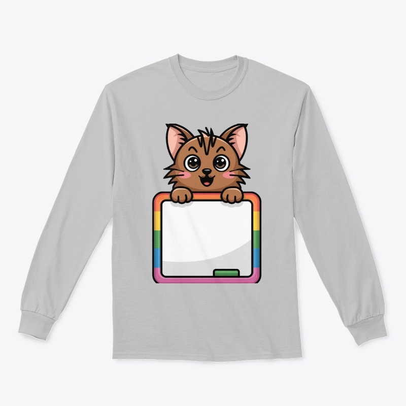 "Peek-A-Boo Cat: Adorable Rainbow Frame"