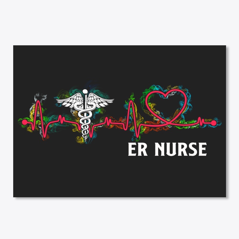 Awesome ER Nurse Flame Heartbeat