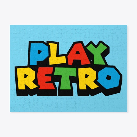 Play Retro Puzzle Pastel Blue T-Shirt Front