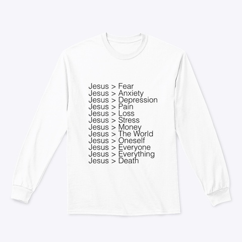 Jesus Over  White T-Shirt Front