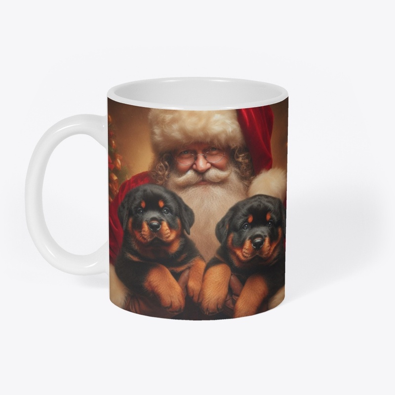 Santa with Rottweilers
