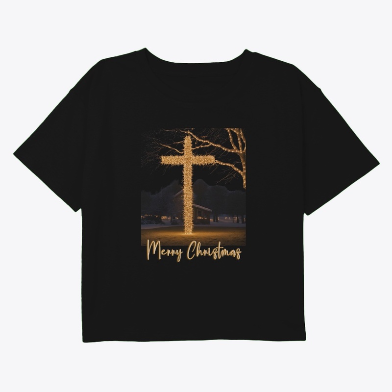 Merry Christmas Golden Cross (Jesus)