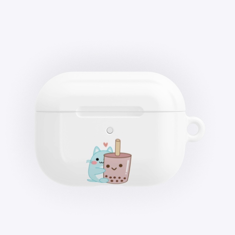 Lunar Cat Drinking Boba Milk Tea
