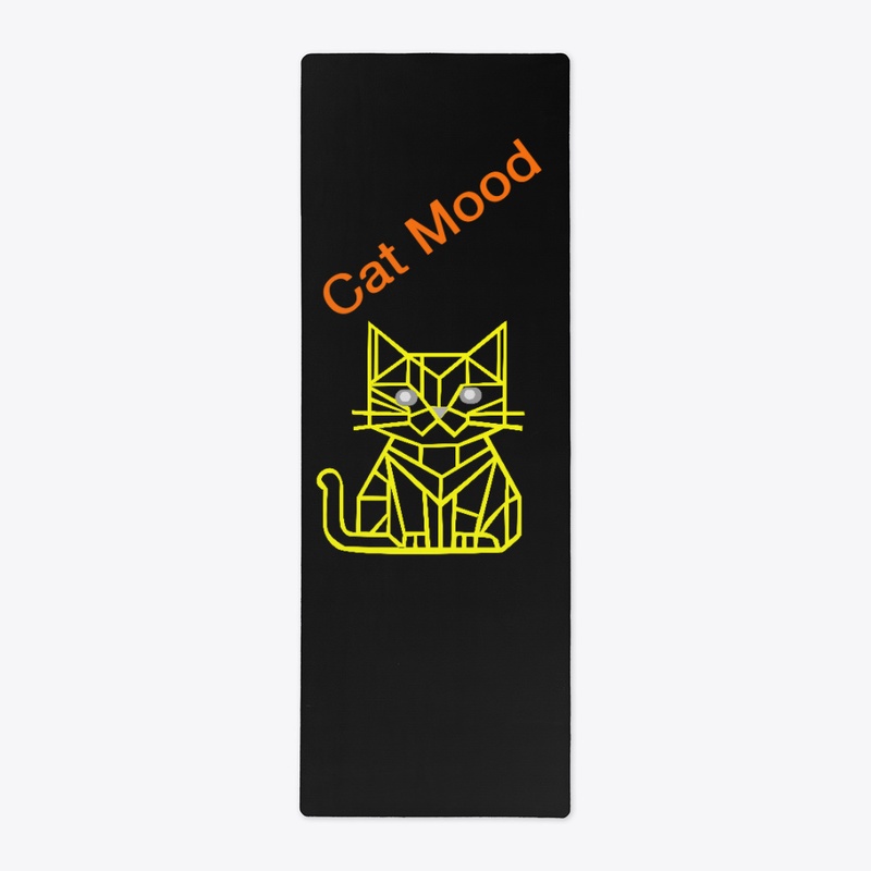 Cat Mood Geometric Neon Line Art T-Shirt