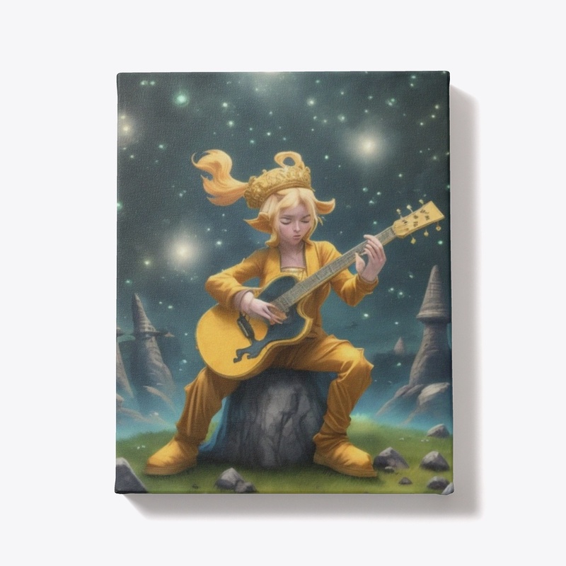 Guitar player under the stars