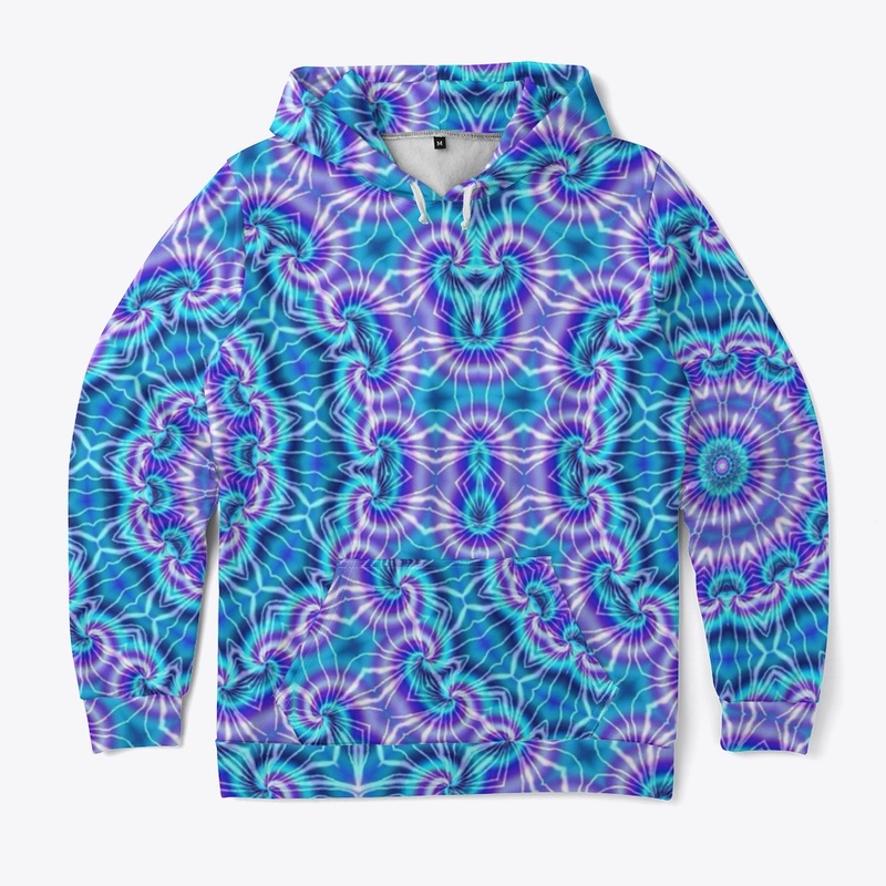 Blue and Purple Tie Dye Kaleidoscope