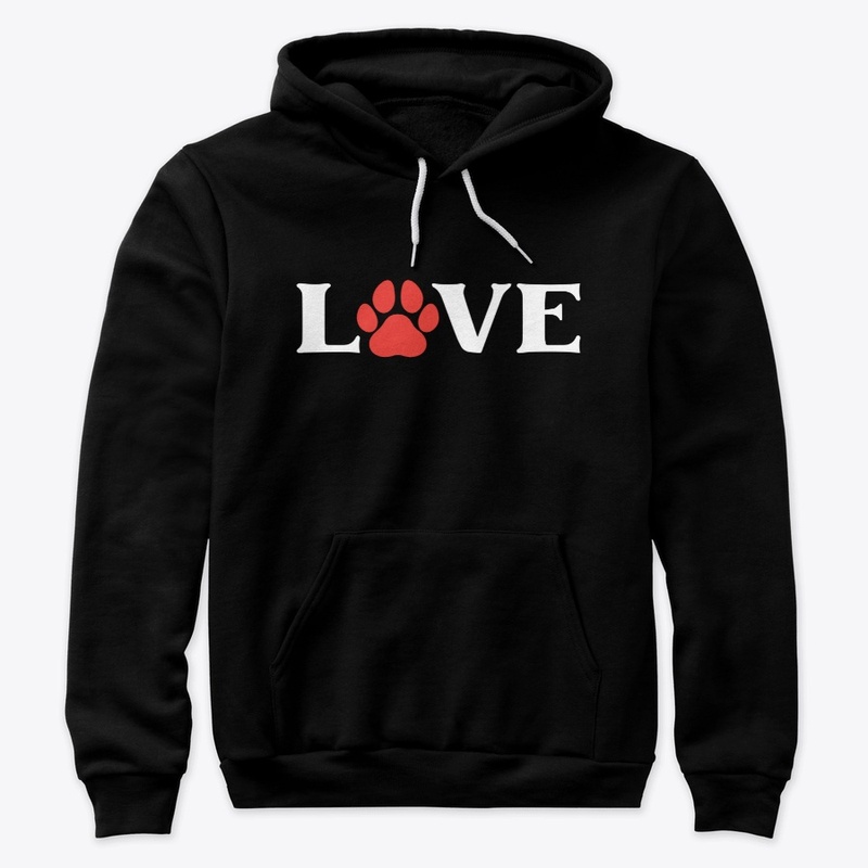 Full Chest Paw Print Love Hoodie