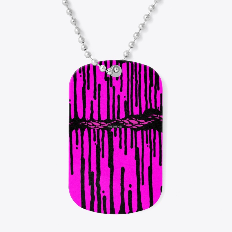 Hot Pink Paint dripping with fish