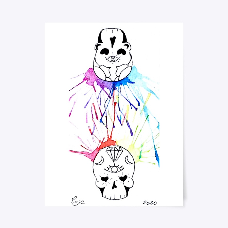 Rainbow Love Skulls